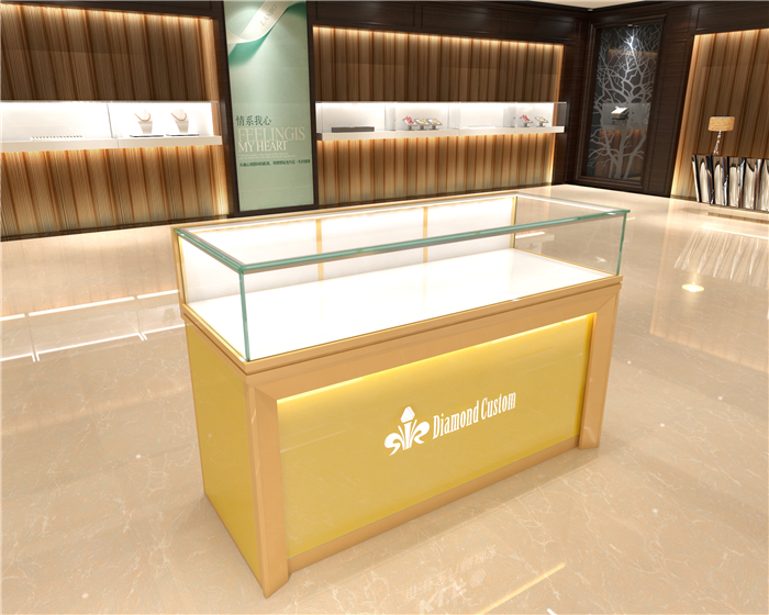 玻璃黄金珠宝展示柜台O款-01
