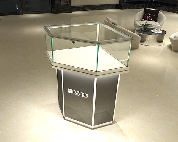转角展示柜 钻石型展柜 拐角柜 玻璃珠宝展示柜