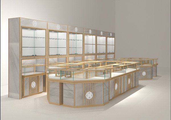 定制玻璃珠宝展柜,鸿钛珠宝展柜厂家,