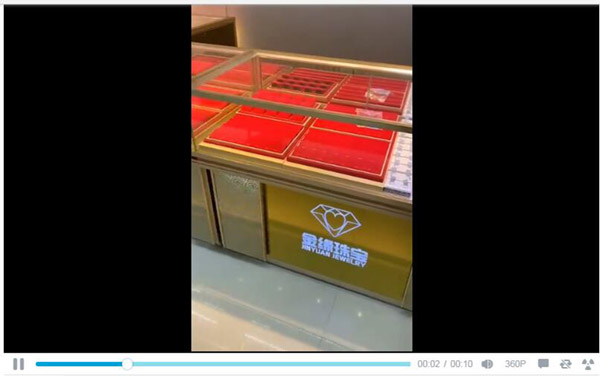 【客户反馈】金缘珠宝—黄金玻璃展示柜珠宝首饰柜台